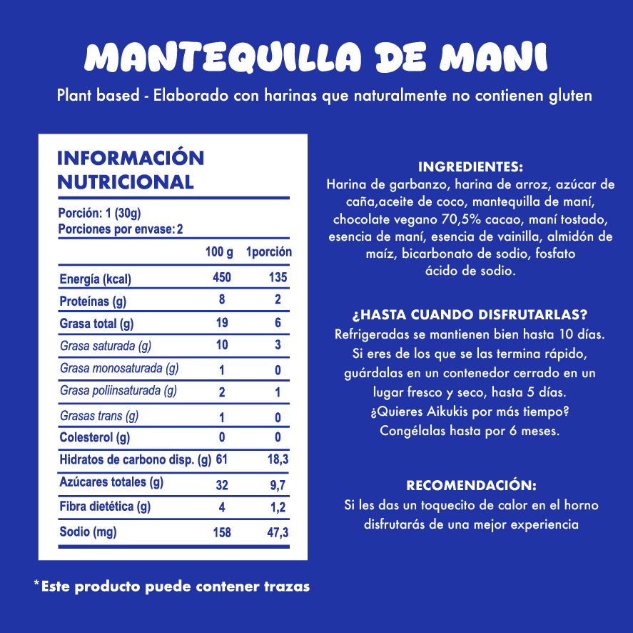 Aikuki Mantequilla de mani con chips de chocolate